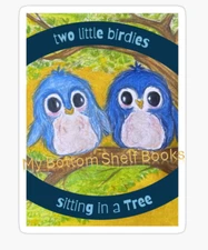 DIGITAL  Two Little Birdies Sitting in a Tree Greeting Cards MBSB-PRINTING REQ'D