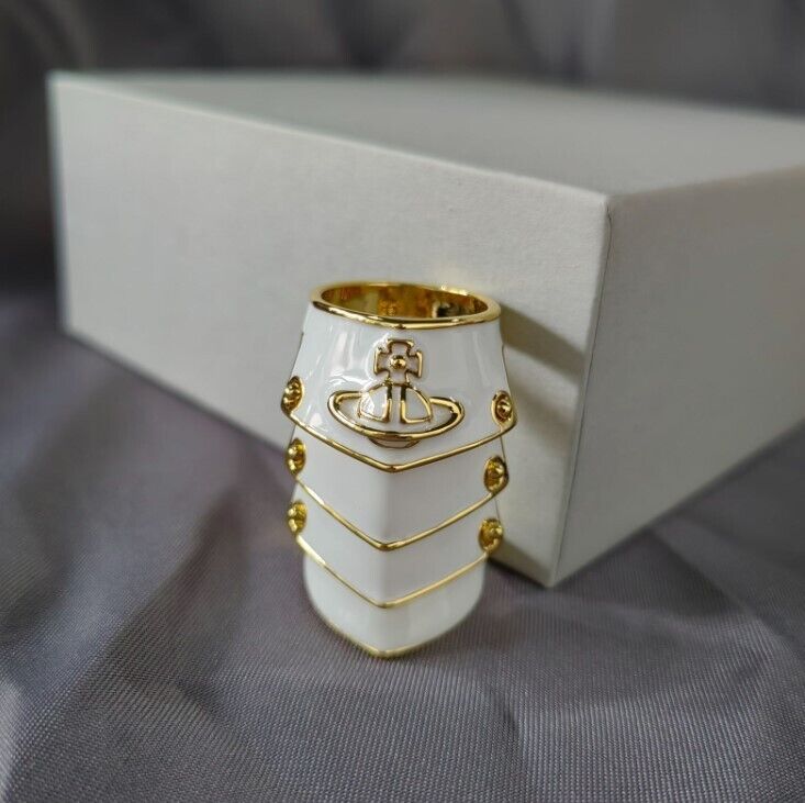 Vivienne Westwood ARTEMIS Armor Ring Gold White Size M No Vivienne Westwood ARTEMIS Armor Ring Gold White Size M No