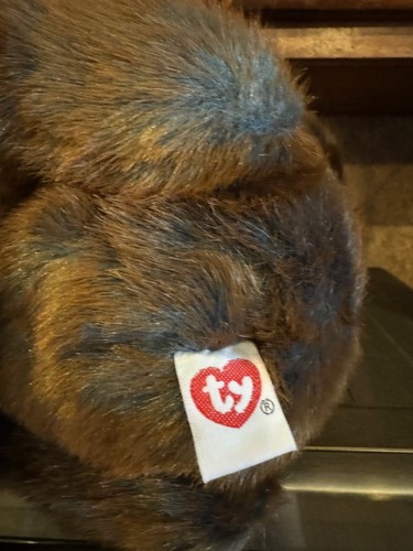 "Oso de peluche Ty Classic Broderick marrón/azul animal de peluche 15"" 1999 - nuevo" - Imagen 7 de 8