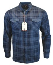 Mens Denim Lightweight Long Sleeve Shirt Button -Size XL - Plaid Causal NEW