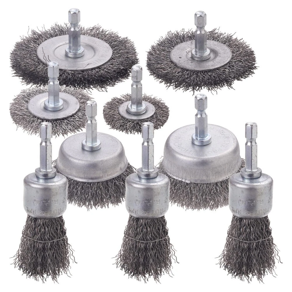 Cup brush for drill outlet