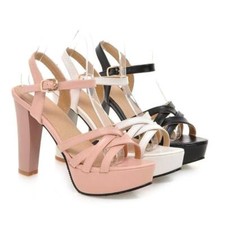 Women's Slingback High Heel Platform Ankle Strap Sandals Dress Shoes pumps