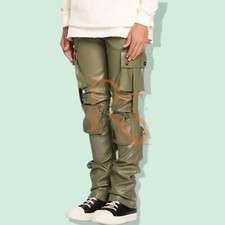 Men's Green Leather Pant Six Pocket Style Leather Pant Genuine Lambskin Leather