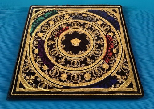 55”55” Custom Made Velvet Versace Throw Multi Color Black Made Upholstery Fabric - Picture 6 of 14