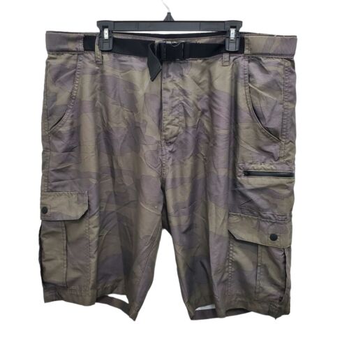 Iron Co Men's Green & Gray Camo Print Swim Hybrid Board Cargo Shorts Size 40