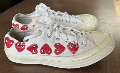Converse Comme des Garons Play x Chuck 70 Low Top Multi Heart Sneakers Mens 7