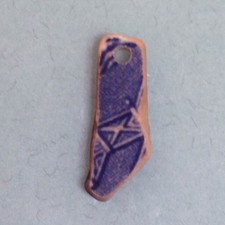 Drilled Sea Pottery Shard USA Eastern Shore Maryland Chesapeake Bay DP20