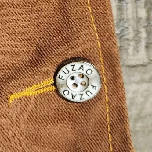 Mono FUZAO Japón Nigel Cabourn Talla Mediana Marrón Gran Tamaño Calle Babero Carga - Imagen 12 de 15