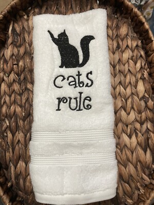 Cats Rule Hand Towel, Gift For Cat Lovers