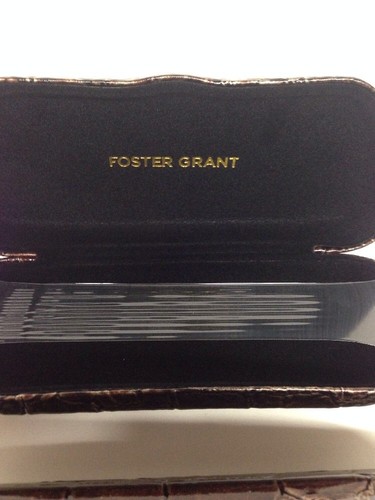 Lot of 2 Foster Grant Brown Clam Alligator Eyeglasses / Sunglasses Hard Case NEW - Picture 2 of 3