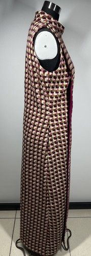NWT Frances Valentine Size 4 Multicolor Plaid Wool Maxi Dress - Picture 8 of 10