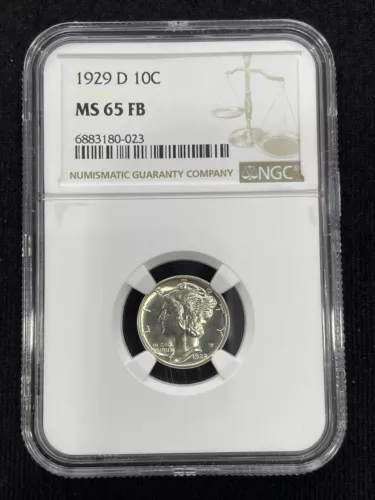 1929 D 10C Mercury Dime MS65FB MS65 Full Bands NGC