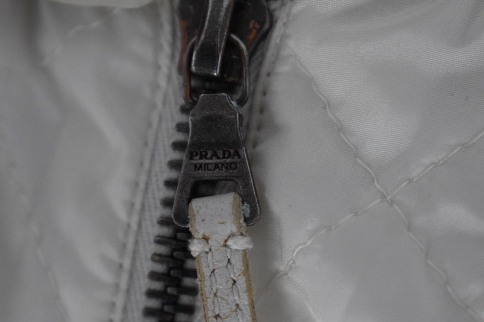 Prada White Lightweight Polyester Zip Quilted Gil… - image 10