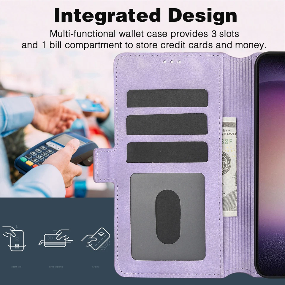 For Samsung Galaxy S25 Ultra S24 S23 S22 Plus Leather Zipper Wallet Phone Case - Image 2 of 4