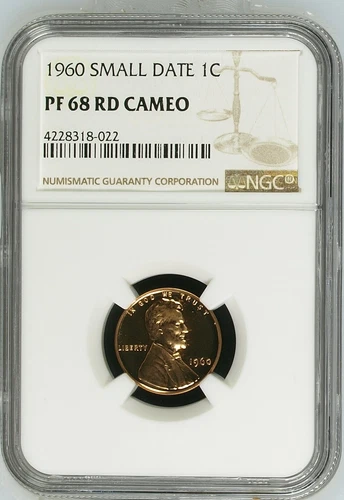 1960 Lincoln Cent Small Date NGC PF68 Cameo Red