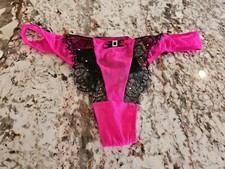 True Vintage Victoria's Secret Mesh And Lace Thong Panty