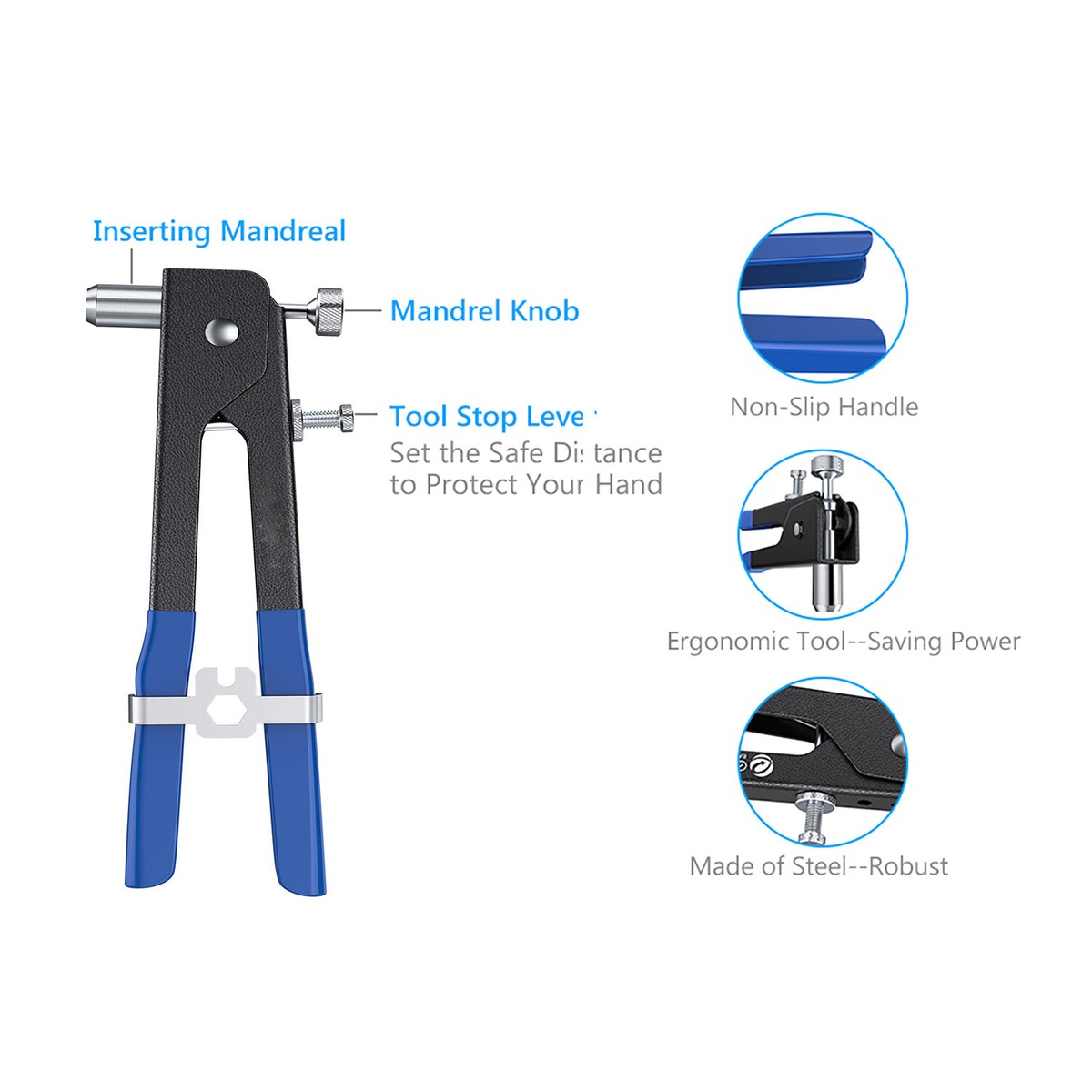 AUTOUTLET Air Rivet Nut Pliers Set, Riveting Machine Blind Rivet Gun Rivet Nut Gun Pneumatic