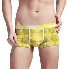Men's  Yellow Color Print Soft Boxers Trunks Underwear Underpants