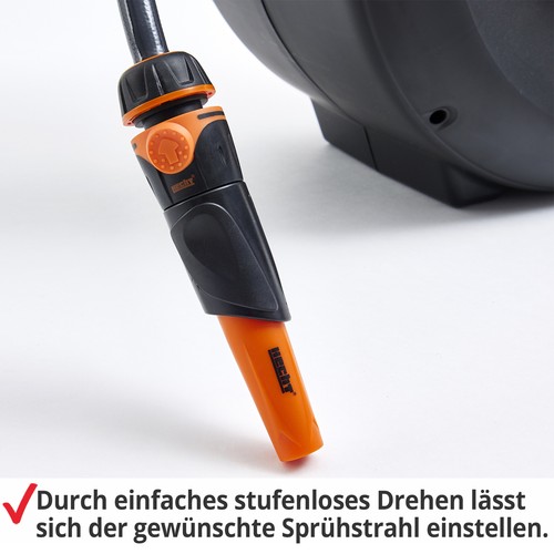 Schlauchtrommel Wasser Schlauch mit Brause Aufroller Alu Wand Box Trommel - Bild 9 von 16