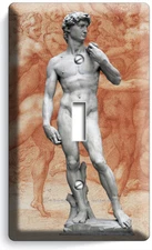 MICHELANGELO NAKED DAVID SCULPTURE SINGLE LIGHT SWITCH WALL PLATE COVER HD DECOR