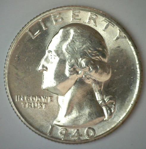 1940 S Silver Washington Quarter BU 25c US Coin Uncirculated San Francisco Mint