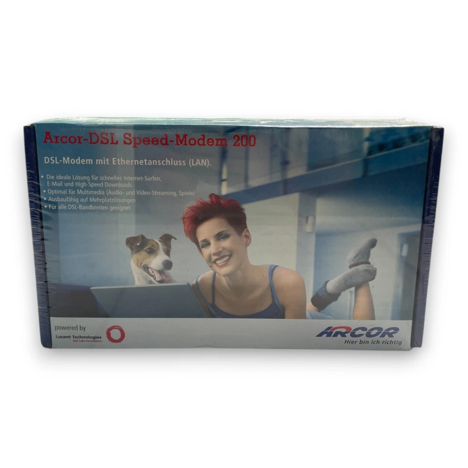Arcor DSL Speed Modem 200 Neu OVP Vintage Internet Router Ethernet LAN Retro - Bild 2 von 3