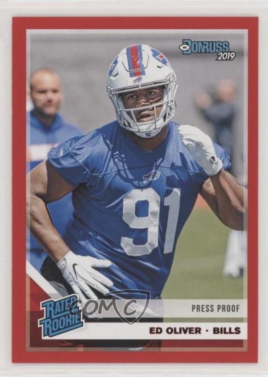 2019 Panini Donruss Rated Rookie Press Proof Red Ed Oliver #347 0l1