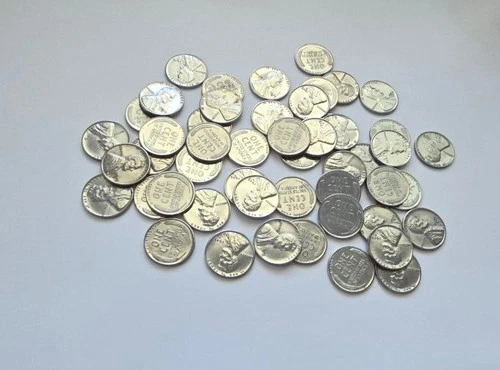 1943 D Higher Grade Roll of 50 VF-AU Lincoln Steel Cents Wheat Penny Cleaned