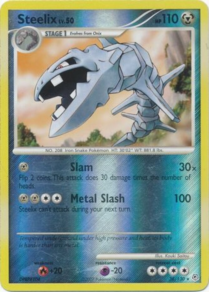 1x Steelix - 38/130 - Rare - Reverse Holo Lightly Played Pokemon Diamond & Pearl