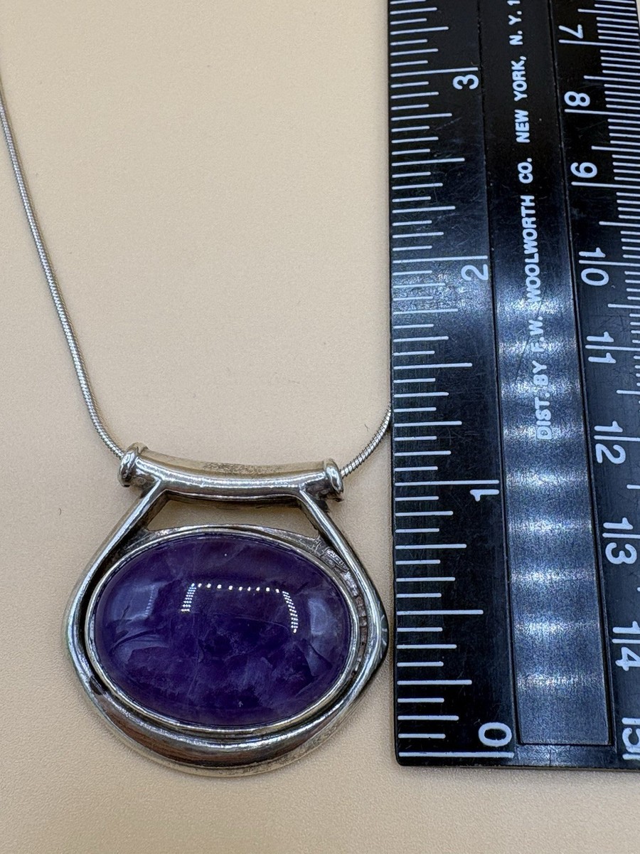 Shube Dakota West Sterling Silver and Amethyst Pendant Necklace  View 4