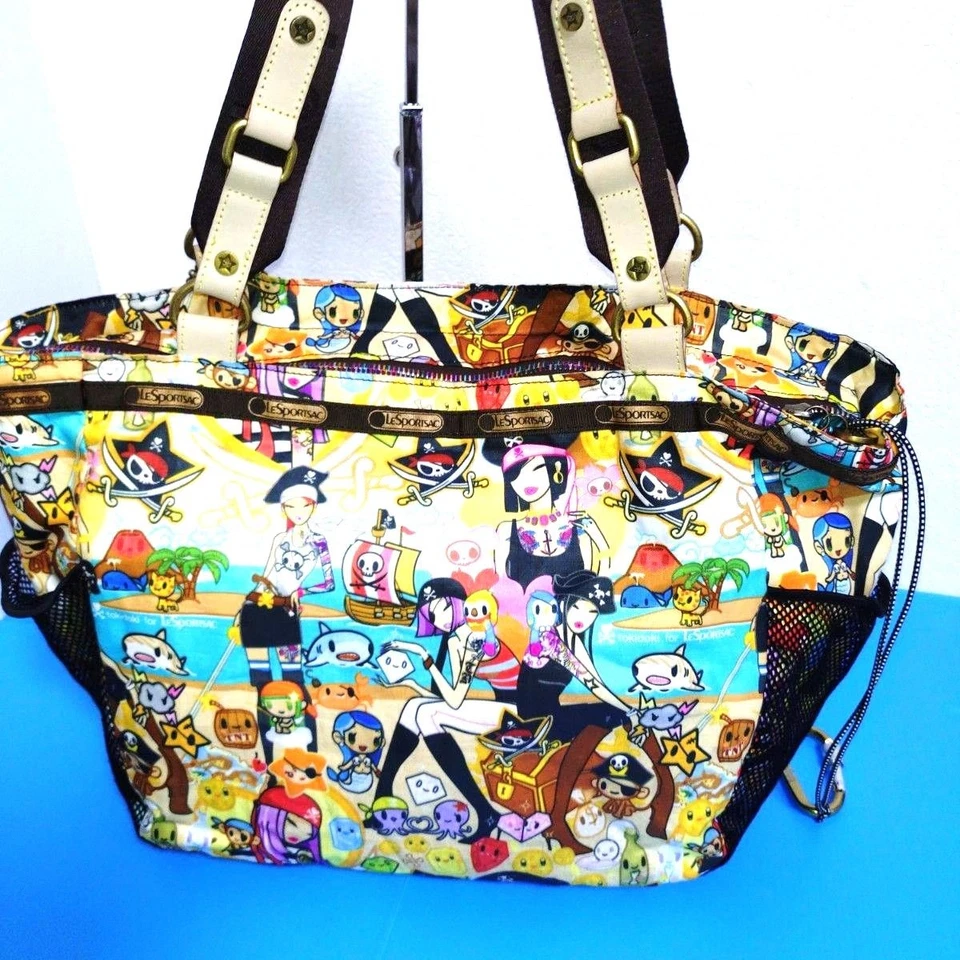 tokidoki for LeSportsac Pirate Ver. Tote Bag Shoulder Large Used Japan Used Good - Image 4 of 4