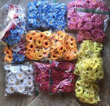 Artificial Silk Daisy Flower Heads Lot Of 900 1.25" Fake Mix Color Craft Flower