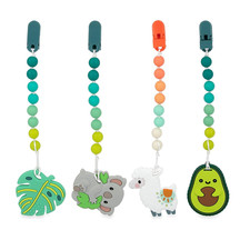 All Silicone Teether with Bonus Silicone Pacifinder with Clip - 3 Months, 1Pk,