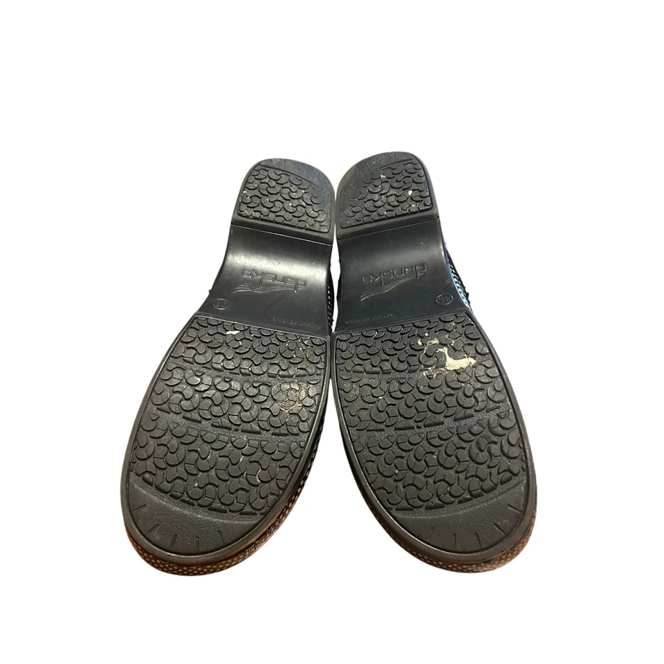 Zuecos Dansko Mujer Negro Blanco Lunares Defectuosos EU 45 US Talla 12 Foto 4 de 4