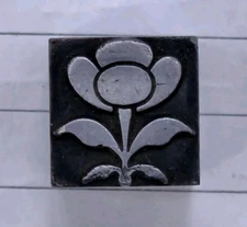 Letterpress Printing Block Flower Small Metal Stamp