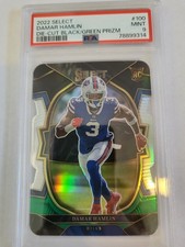2022 Panini Select -Concourse Damar Hamlin Black & Green Prizm Die-Cut PSA 9