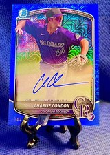Charlie Condon 2025 Bowman Chrome Blue Mojo Mega Refractor Auto #/150 COLORADO