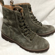 Vionic Green Suede Lace-Up Leather Boots Wome...