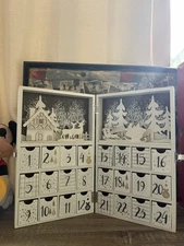 Christmas Calendar Wood Box 24 Days Countdown