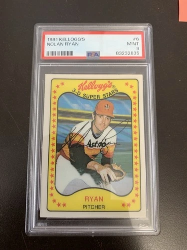 Nolan Ryan Astros 1981 Kellogs PSA Mint 9 #6