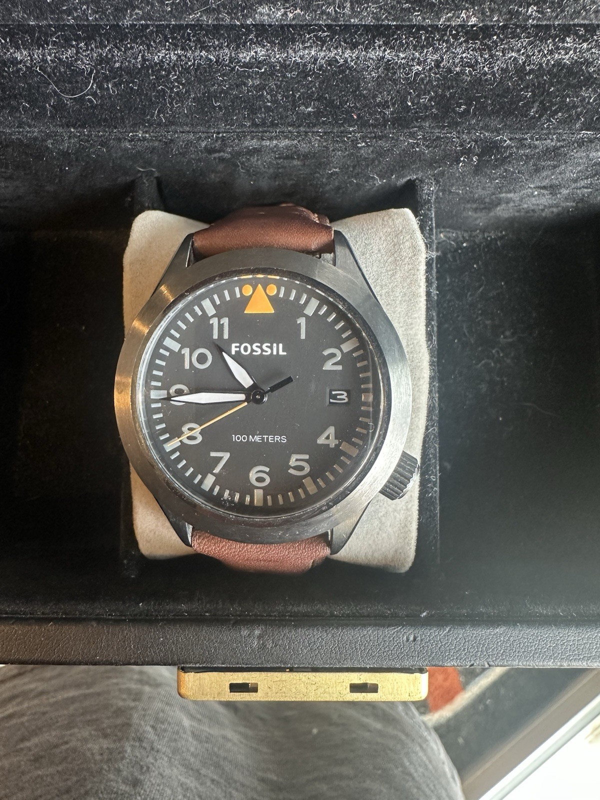 Fossil Men's Casual Stainless Steel Watch with Leather Strap  