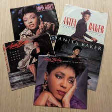 Anita Baker 7" Vinyl Record Lot of 5 - Same Ole Love, Lead Me Into Love, Rapture