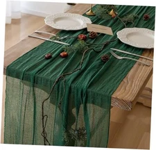 Table Runner Cheesecloth Gauze20 Inch0 FT Rustic Boho Cheese 1 Emerald Green