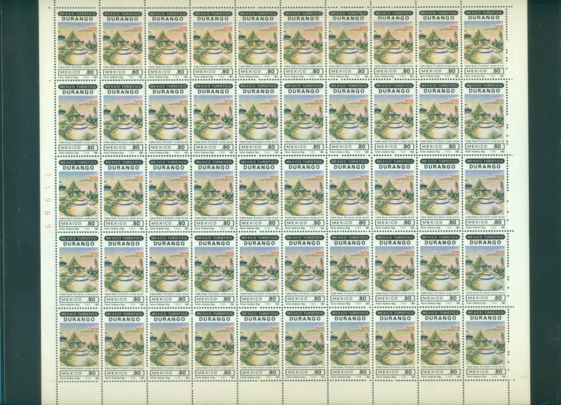 PANE OF 50 UNUSED 1982  MEXICO .80$ STAMPS