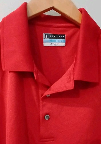 Camisa de golf PGA Tour para hombre XL roja polo de flujo de aire que absorbe la humedad manga corta" - Imagen 3 de 4