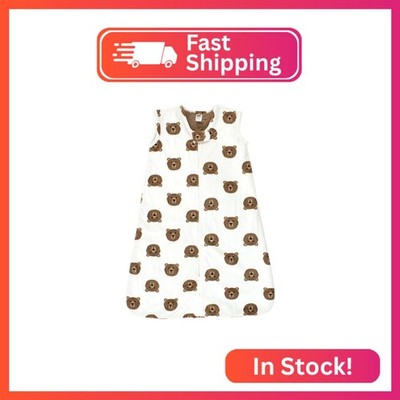 Hudson Baby Unisex Baby Plush Faux Fur Sleeping Bag, Wearable Blanket, Brown Bea