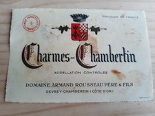 étiquette vin Charmes Chambertin Domaine Armand Rousseau bourgogne burgundy