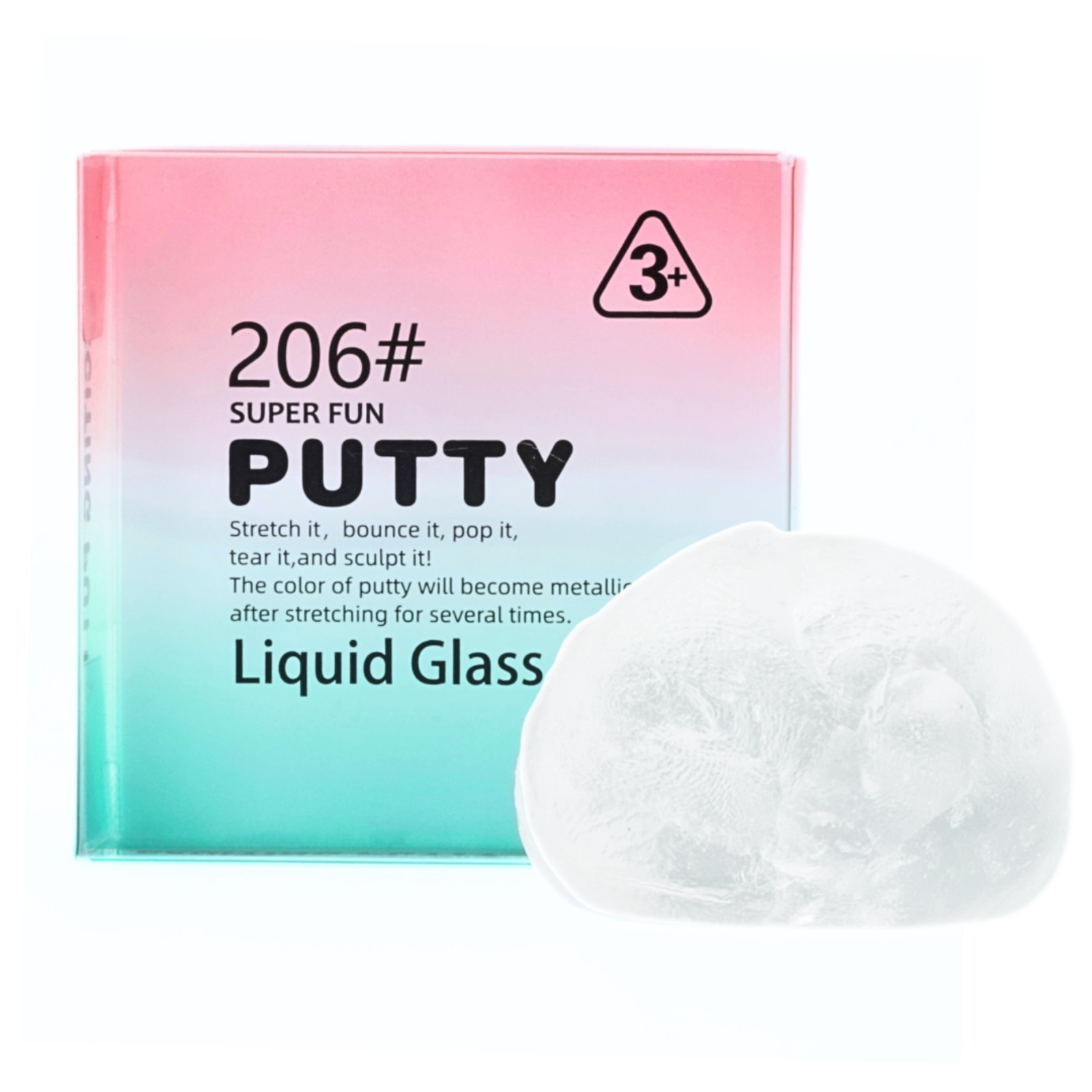 Transparent Liquid Glass Putty – Stretch, Bounce, Sculpt Sensory Stress Toy 3+