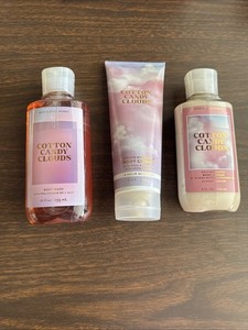Bath & Body Works Cotton Candy Clouds Lotion, Wash and Body butter 8 oz Set