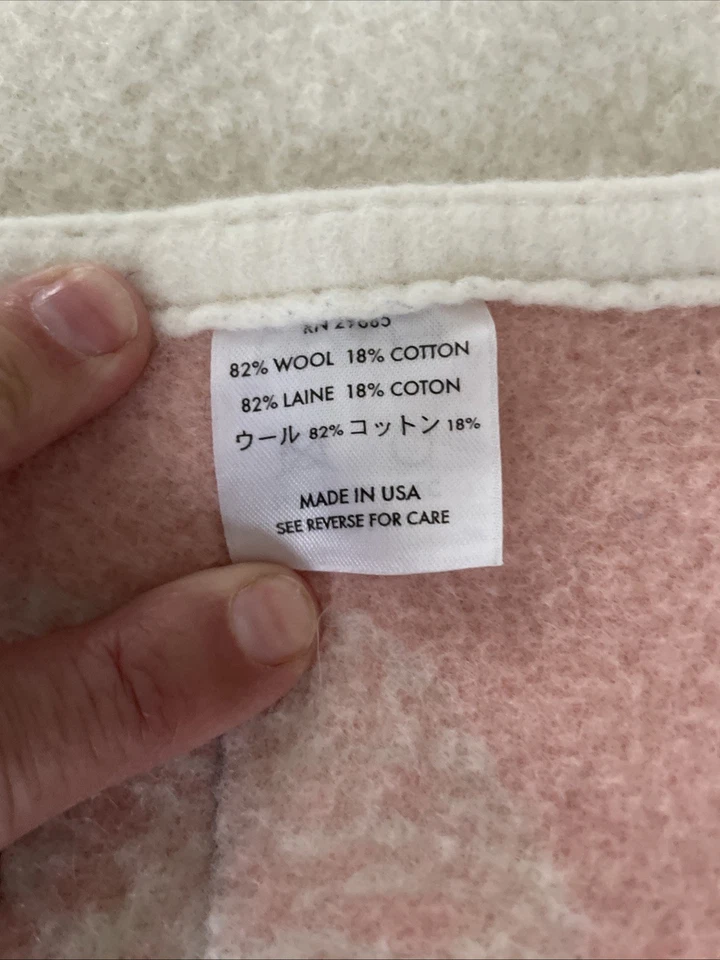 Vintage Pendleton Wool Blanket Baby Safari Animals Pink Soft/Warmth 40.5x30 - Image 3 of 4